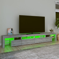 Produktbild för TV-bänk med LED-belysning grå sonoma 260x36,5x40 cm