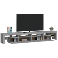 Produktbild för TV-bänk med LED-belysning grå sonoma 260x36,5x40 cm