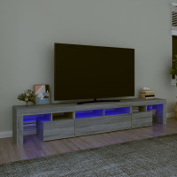 Produktbild för TV-bänk med LED-belysning grå sonoma 230x36,5x40 cm