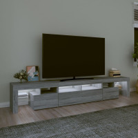 Produktbild för TV-bänk med LED-belysning grå sonoma 230x36,5x40 cm