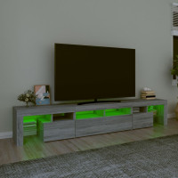 Produktbild för TV-bänk med LED-belysning grå sonoma 230x36,5x40 cm