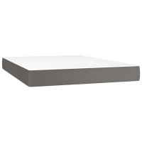 Produktbild för Ramsäng med madrass grå 140x200 cm konstläder