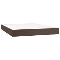 Produktbild för Ramsäng med madrass brun 140x200 cm konstläder