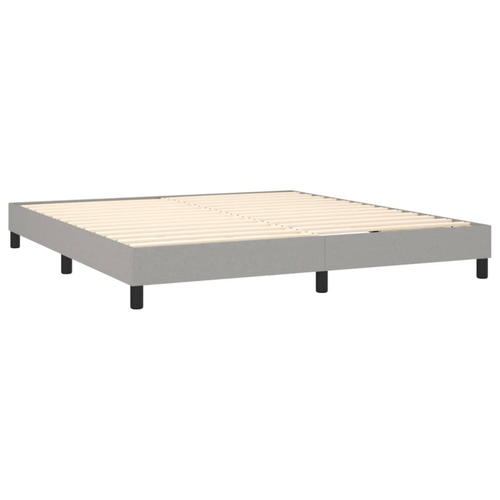 Produktbild för Ramsäng med madrass ljusgrå 180x200 cm tyg