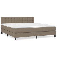 Produktbild för Ramsäng med madrass taupe 180x200 cm tyg