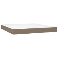Produktbild för Ramsäng med madrass taupe 180x200 cm tyg