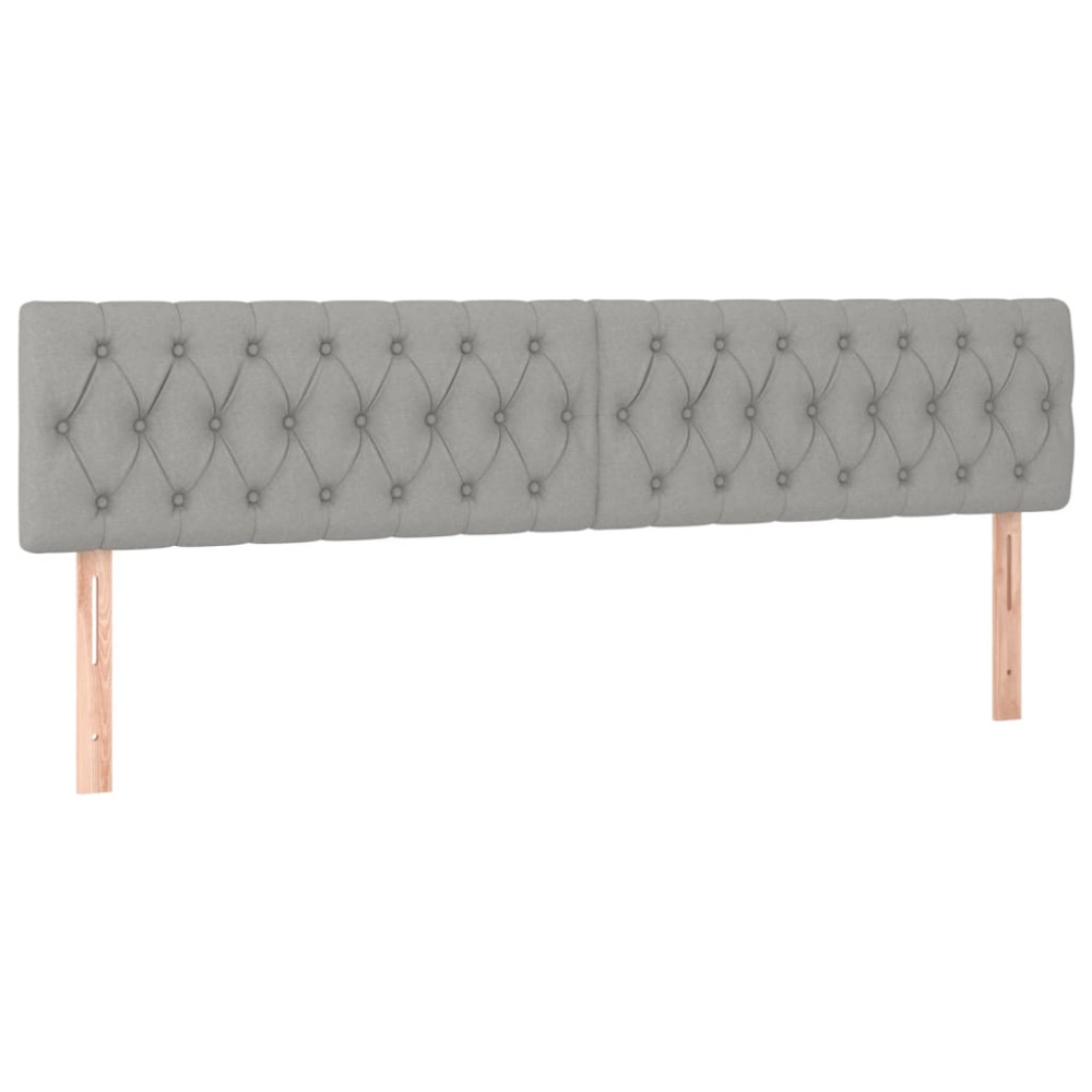 Produktbild för Ramsäng med madrass ljusgrå 180x200 cm tyg
