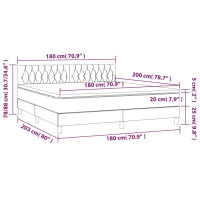 Produktbild för Ramsäng med madrass ljusgrå 180x200 cm tyg