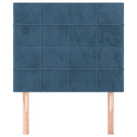 Produktbild för Huvudgavlar 2 st mörkblå 100x5x78/88 cm sammet