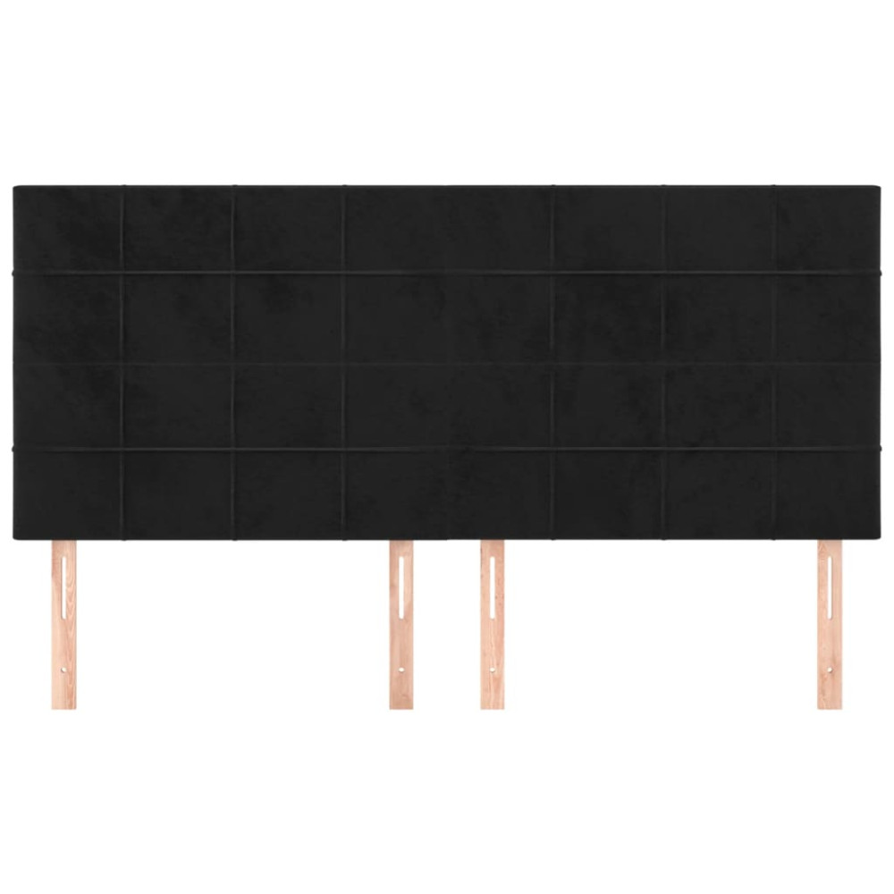 Produktbild för Sänggavel svart 200x5x118/128 cm sammet