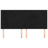 Produktbild för Sänggavel svart 200x5x118/128 cm sammet