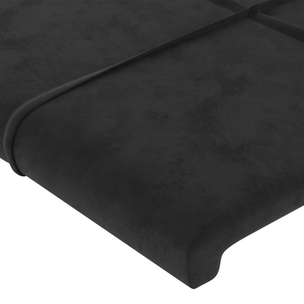 Produktbild för Sänggavel svart 200x5x118/128 cm sammet