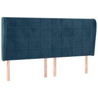 Produktbild för Sänggavel med kanter mörkblå 203x23x118/128 cm sammet