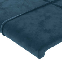 Produktbild för Sänggavel med kanter mörkblå 203x23x118/128 cm sammet
