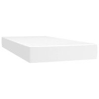 Miniatyr av produktbild för Ramsäng med madrass vit 90x190 cm konstläder