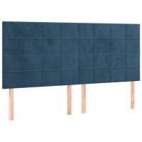 Produktbild för Ramsäng med madrass mörkblå 200x200 cm sammet