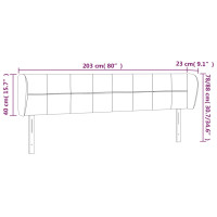 Produktbild för Sänggavel med kanter svart 203x23x78/88 cm sammet