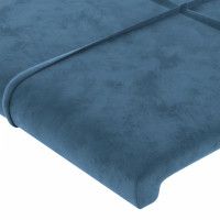 Produktbild för Sänggavel LED mörkblå 100x5x118/128 cm sammet