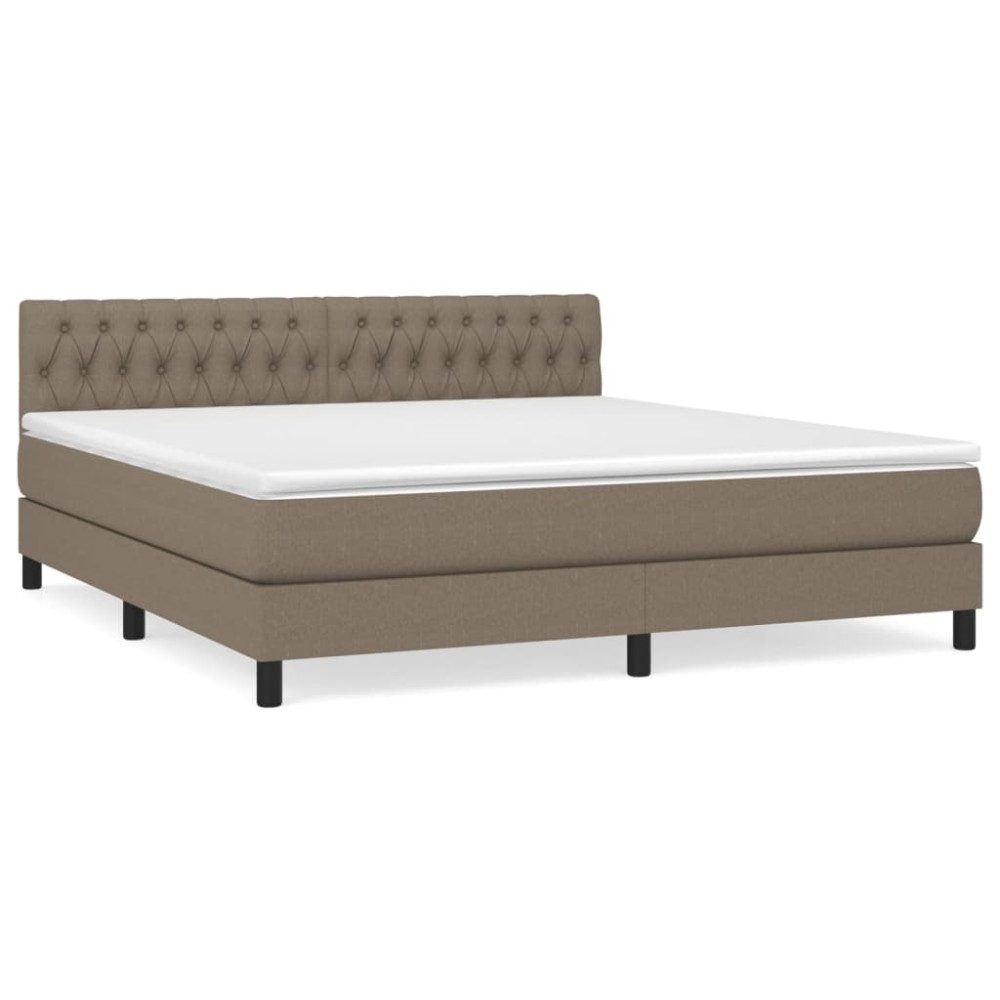Produktbild för Ramsäng med madrass taupe 180x200 cm tyg