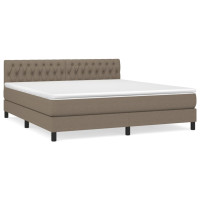 Produktbild för Ramsäng med madrass taupe 180x200 cm tyg