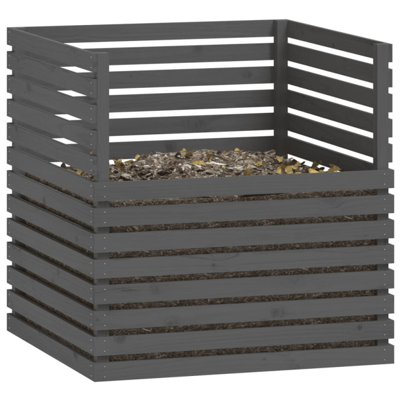 Produktbild för Kompostlåda grå 100x100x102 cm massiv furu
