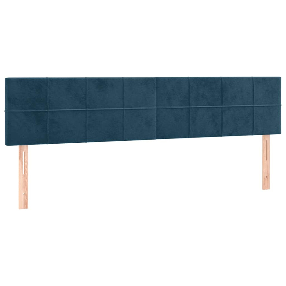 Produktbild för Ramsäng med madrass mörkblå 200x200 cm sammet