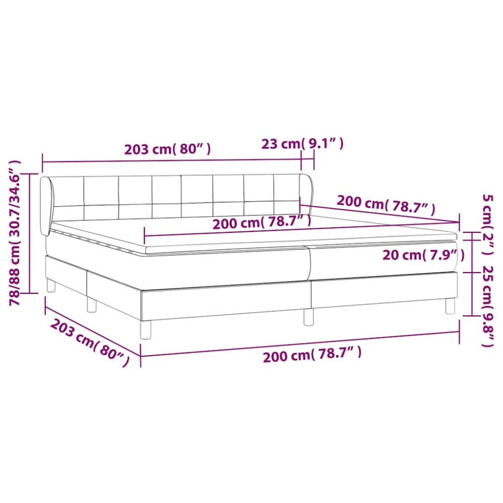 Produktbild för Ramsäng med madrass mörkblå 200x200 cm sammet