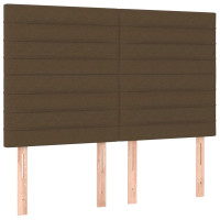 Produktbild för Ramsäng med madrass mörkbrun 140x200 cm tyg