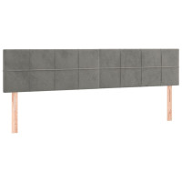 Produktbild för Ramsäng med madrass ljusgrå 200x200 cm sammet