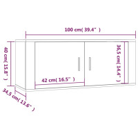 Produktbild för Väggmonterad tv-bänk vit högglans 100x34,5x40 cm