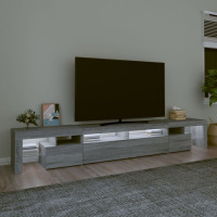 Produktbild för TV-bänk med LED-belysning grå sonoma 260x36,5x40 cm