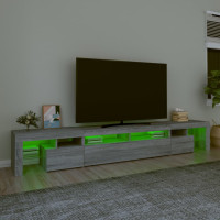 Produktbild för TV-bänk med LED-belysning grå sonoma 260x36,5x40 cm