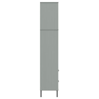 Produktbild för Bokhylla med 2 lådor OSLO grå 60x35x180 cm massivt trä