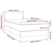 Produktbild för Ramsäng med madrass svart 100x200 cm konstläder