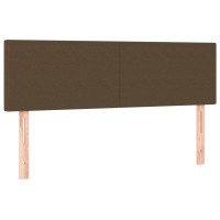 Produktbild för Ramsäng med madrass mörkbrun 140x200 cm tyg