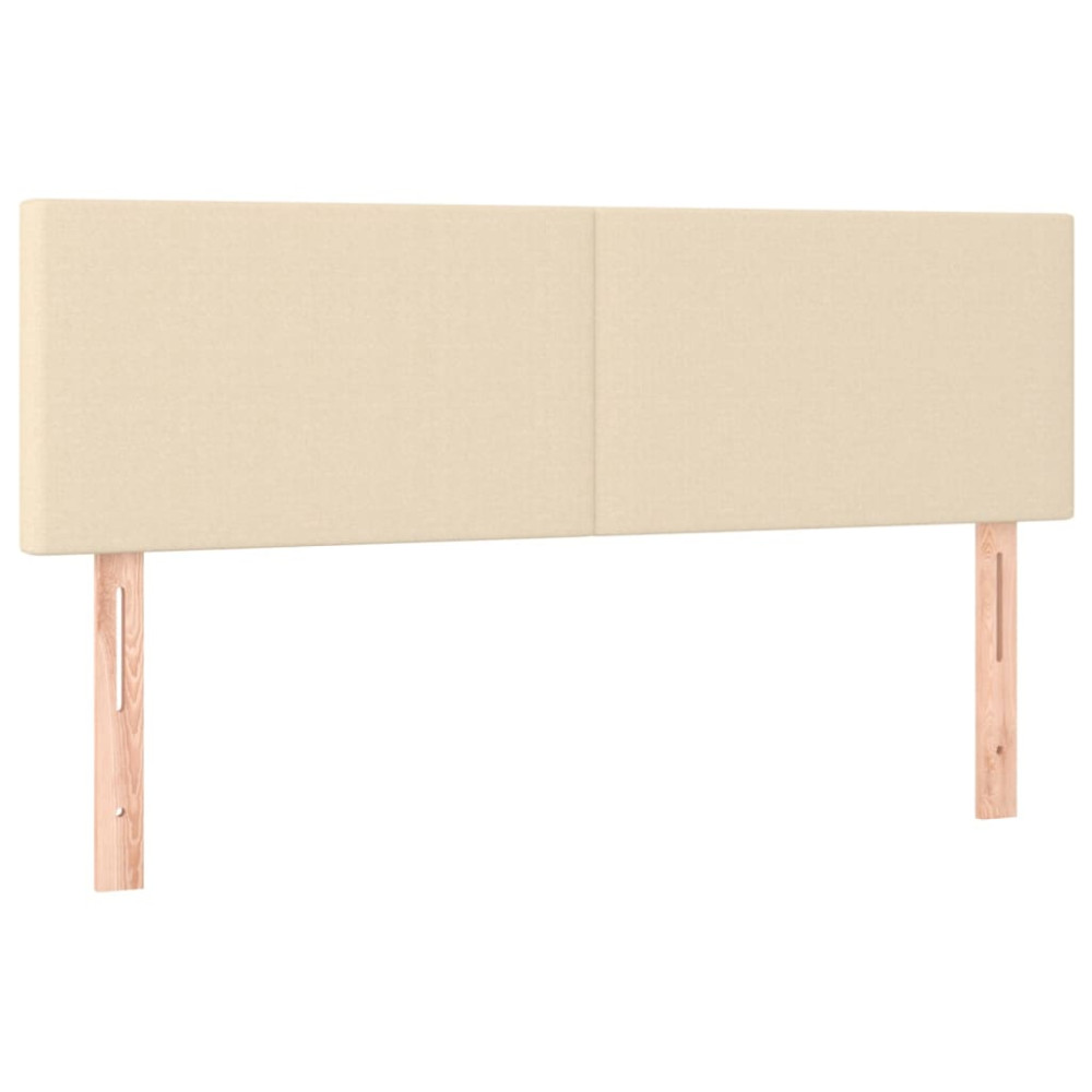 Produktbild för Ramsäng med madrass gräddvit 140x200 cm tyg