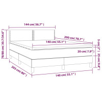 Produktbild för Ramsäng med madrass mörkgrå 140x200 cm tyg