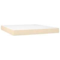 Produktbild för Ramsäng med madrass gräddvit 180x200 cm tyg