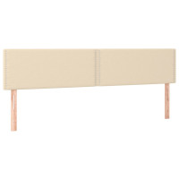 Produktbild för Ramsäng med madrass gräddvit 180x200 cm tyg