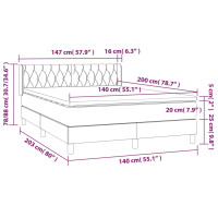 Produktbild för Ramsäng med madrass taupe 140x200 cm tyg