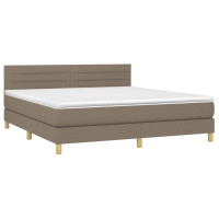 Produktbild för Ramsäng med madrass taupe 160x200 cm tyg