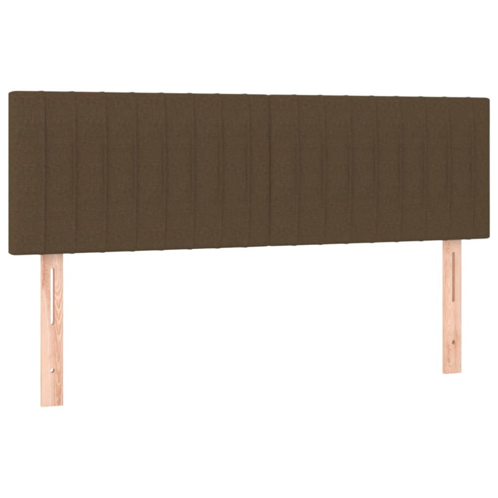 Produktbild för Ramsäng med madrass mörkbrun 140x200 cm tyg