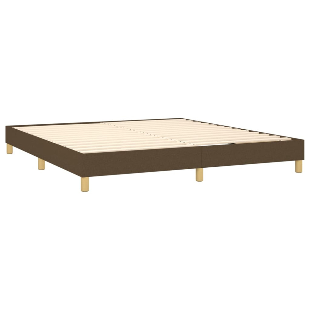 Produktbild för Ramsäng med madrass mörkbrun 180x200 cm tyg