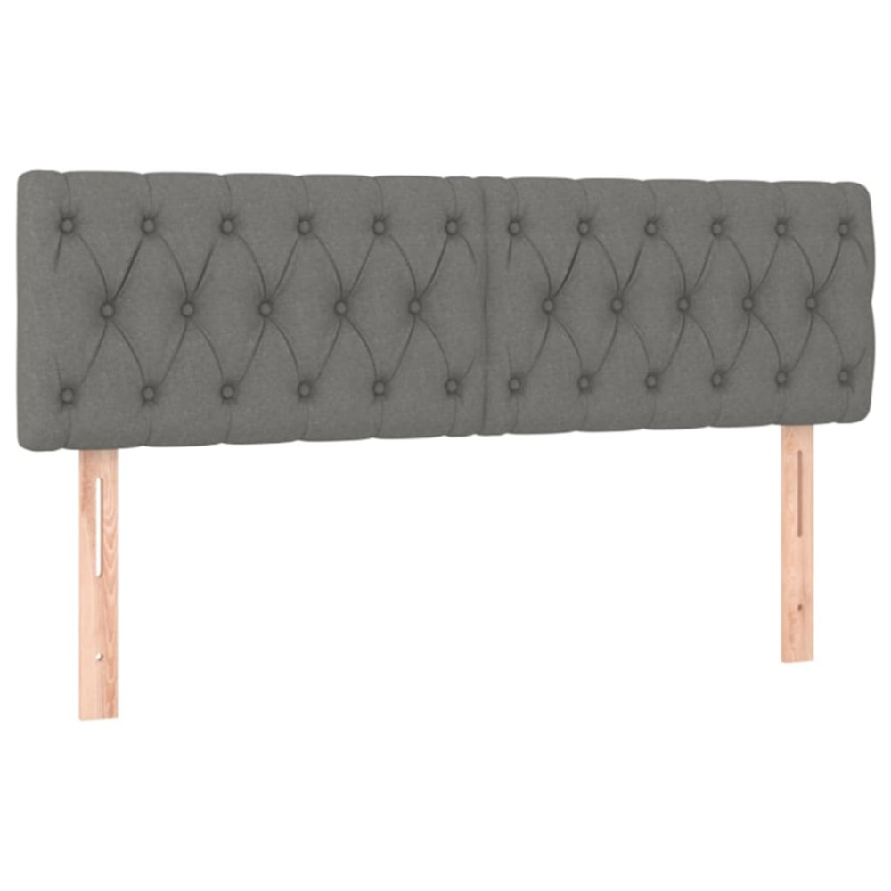 Produktbild för Ramsäng med madrass mörkgrå 140x200 cm tyg