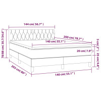 Produktbild för Ramsäng med madrass mörkgrå 140x200 cm tyg