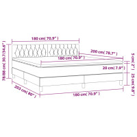 Produktbild för Ramsäng med madrass svart 180x200 cm tyg