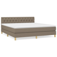 Produktbild för Ramsäng med madrass taupe 160x200 cm tyg