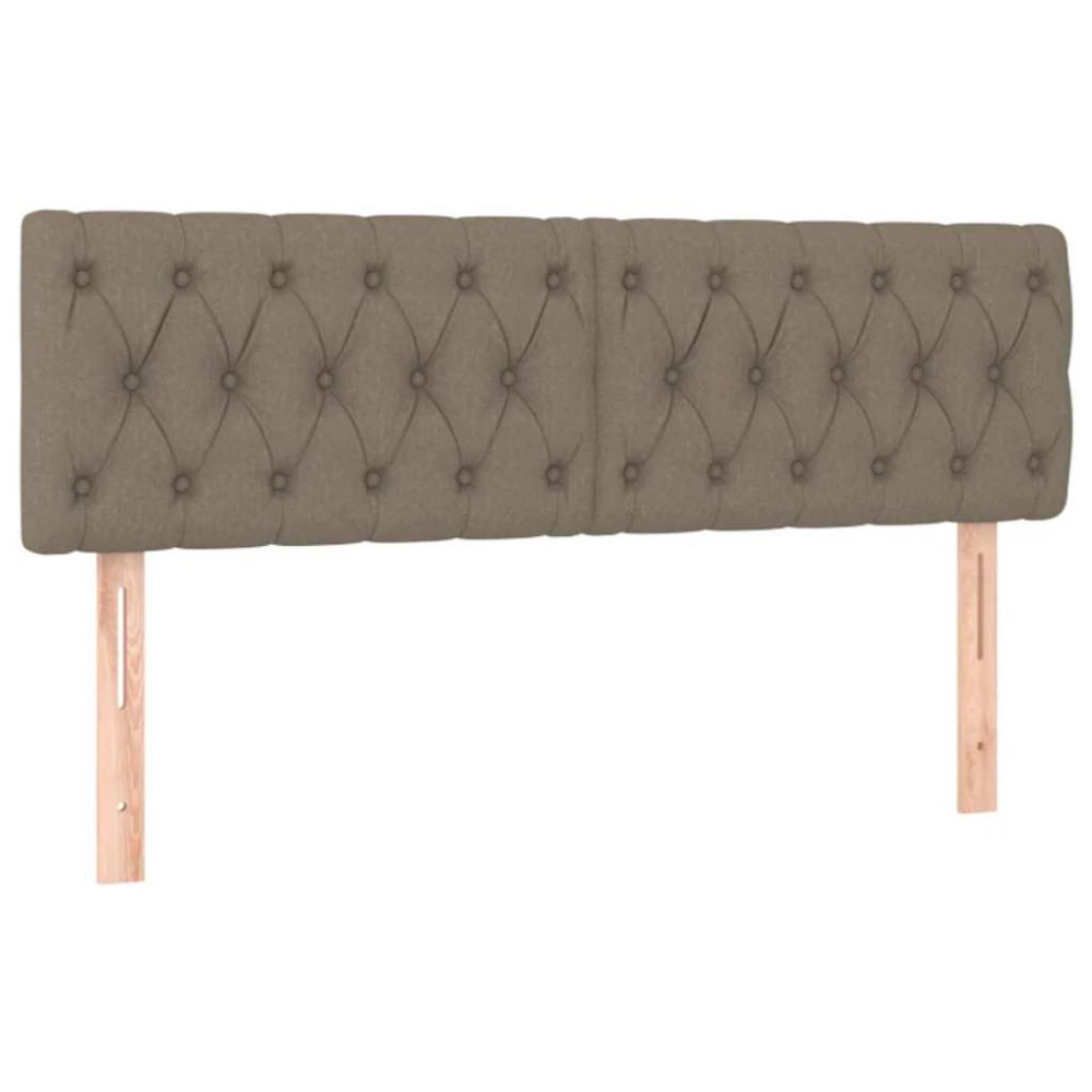 Produktbild för Ramsäng med madrass taupe 160x200 cm tyg