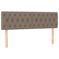 Produktbild för Ramsäng med madrass taupe 160x200 cm tyg