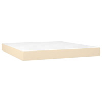 Produktbild för Ramsäng med madrass gräddvit 160x200 cm tyg